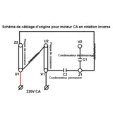 Kit de télécommande pour moteur à courant alternatif monophasé asynchrone à double condensateur (Modèle 0020805)