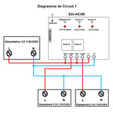 Kit interrupteur sans fil 2 canaux contrôle à distance pour 220V/380V CA (Modèle 0020696)