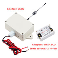 Kit récepteur & télécommande entrée & sortie CC24V commandé par tension CC