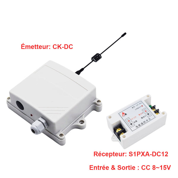 Kit récepteur & télécommande entrée & sortie CC commandé par tension CC