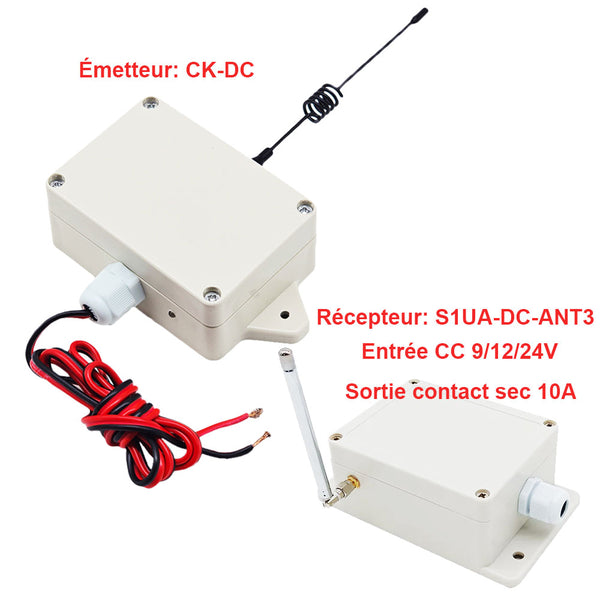 Kit télécommande CC 9/12/24V commandé par tension CC pour appareil CC/CA