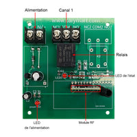 Kit télécommande CC 9/12/24V commandé par tension CC sortie relais pour appareil CC/CA (Modèle 0023012)