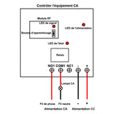 Kit télécommande sans fil CC avec sortie relais commandé par contact sec (Modèle 0023008)