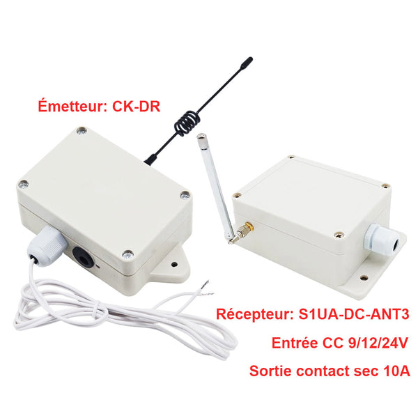 Kit télécommande sans fil sortie relais commandé par contact sec