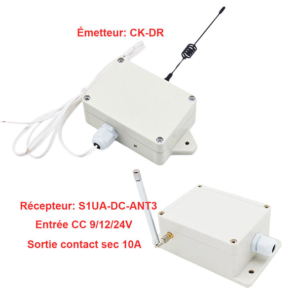Kit télécommande sans fil sortie relais commandé par contact sec