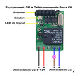 Mini système de contrôle à distance sans fil CC 5-12V avec sortie relais 5A (Modèle 0020647)