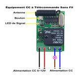Mini système de contrôle à distance sans fil CC 5-12V avec sortie relais 5A (Modèle 0020647)