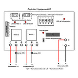Récepteur sans fil 2 canaux CC 12V/24V avec délai réglable 0s à 99h (Modèle 0020484)