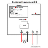 5KM Émetteur récepteur interrupteur sans fil longue portée 1 voie 30A sortie CC (Modèle 0020114)