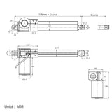 Kit de télécommande de actionneur linéaire électrique industriel 12V 24V 1300 lbs 6000N (Modèle 0043080)