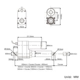 Telecommande Verin Electrique Forte Charge 5000N Course 700MM-1000MM (Modèle 0043081-2)
