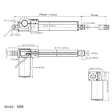 Un contrôle quatre kit de contrôle synchrone de actionneur linéaire électrique industriel 6000N 1300 lbs 12V 24V (Modèle 0043052)