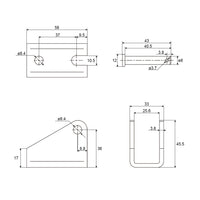 Support de montage J pour fixation verin électrique (Modèle 0043152)