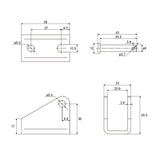Support de montage J pour fixation verin électrique (Modèle 0043152)