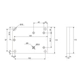 Support de plaque plate carrée fixe inférieur pour vérin électrique C (Modèle 0043076)