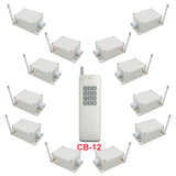 Système de télécommande CA à émetteur 12 Voies 12 récepteurs avec fonction étanche (Modèle 0020459)
