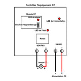 Système de télécommande radio avec émetteur à 12 voies & 12 récepteurs 433MHz (Modèle 0020494)