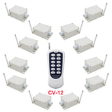 Système télécommande radio émetteur à 12 voies & 12 récepteurs 433MHz