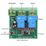 Système émetteur-récepteur sans fil 1000M 2 voies contrôle des équipements électriques CC 10~80V (Modèle 0020514)