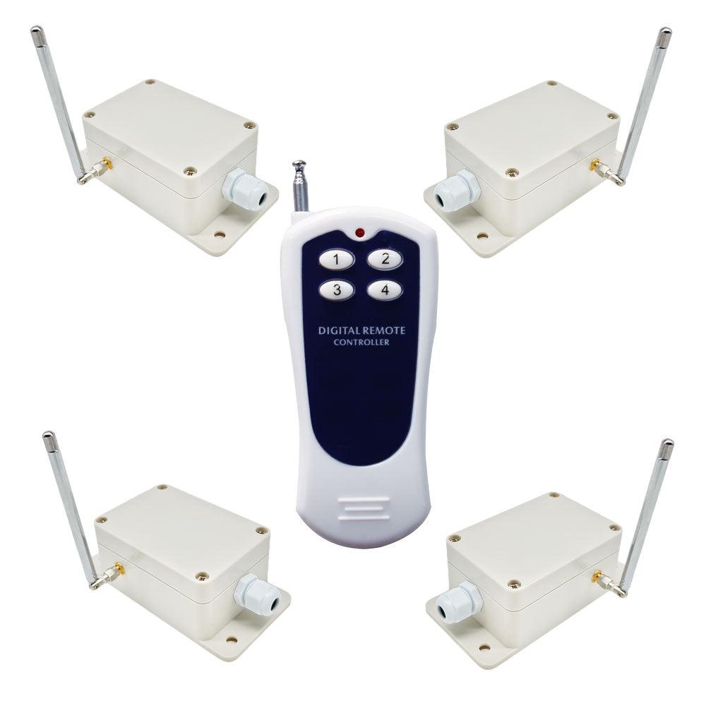Interrupteur Sans Fil 4 Voies - Télécommande 15m, Pour Escaliers, Couloirs - Installation Facile 220V