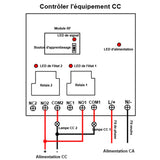 Système RF de télécommande sans fil CA 30A avec récepteur émetteur 2 relais contacts secs (Modèle 0020358)