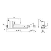 Kit de contrôleur à glissière du vérin électrique A2 1000MM avec potentiomètre externe