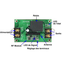 Récepteur de Commande Sans Fil à Courte Portée 8~15V CC de Sortie de Puissance de Stockage de 50M (Modèle 0020008)