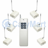 Système de télécommande sans fil RF à une télécommande et six récepteurs CC avec modes de contrôle autoblocage/momentané/interblocage (Modèle 0020431)