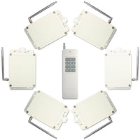Commutateur de relais sans fil RF un-contrôle-six 433MHz CA 110V 220V avec 1 émetteur et 12 canaux 6 récepteurs (Modèle 0020356)