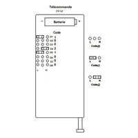 Télécommande Sans Fil Pour Moteur Électrique 433Mhz 500 Mètres 12 Boutons (Modèle 0021022)