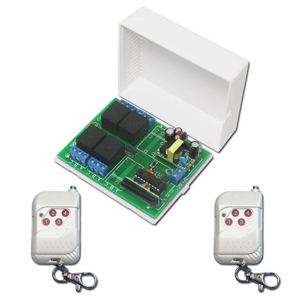 Kit Émetteur Récepteur Sans Fil Avec Relais Fonction Mémoire 110V 220V 433Mhz 4 Canaux 4 Modes (Modèle 0020282)