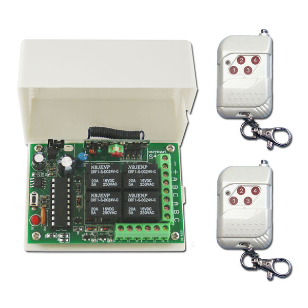 Kit Commande Radio Relais 110V 220V 10A 2 Canaux Contrôler Fenêtre/Porte  Avec Télécommande