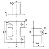 Support de montage fixe C pour verin électrique (Modèle 0043006)