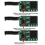 Mini Kit Télécommande & Récepteur 1 Canal CC6~36V Entrée de Puissance 3 Mode de contrôle (Modèle 0020642)