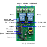 2 Canaux CA 220V 30A Haute Puissance Un-à-plusieurs Interrupteur Etanche Sans Fil (Modèle 0020754)