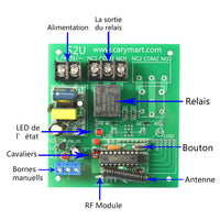 Un Récepteur de Radiofréquence Sans Fil CA 110V 220V à 1 Voie et Différents Émetteurs Forment un Système de Télécommande Un-Contrôle-Plus (Modèle 0020361)