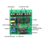 Récepteur Radio RF 2 Voies 500M CA 10A Power avec Modes de Contrôle à Autoblocage, Momentané, Interblocage, Momentané + Autoblocage (Modèle 0020355)