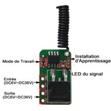 Récepteur Sans Fil 1 Canal Sorties 6~36V Alimentation CC 433MHz 3 Modes De Contrôle (Modèle 0020639)