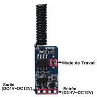 Récepteur Sans Fil 1 Canal Avec Sortie CC 4~12V 3 Modes De Contrôle (Modèle 0020638)