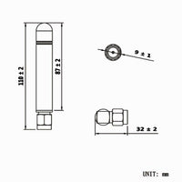 2.5dBi 433Mhz 315Mhz Antenne en Caoutchouc SMA Mâle Longueur 110MM (Modèle 0020922)