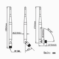 5dBi 2.4G WiFi Antenne Omnidirectionnelle SMA Mâle Longueur 195MM (Modèle 0020919)