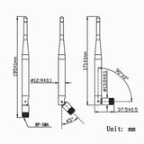 5dBi 2.4G WiFi Antenne Omnidirectionnelle SMA Mâle Longueur 195MM (Modèle 0020919)