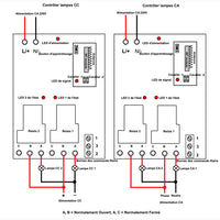 Récepteur de Télécommande Sans Fil 2 Voies 500M CA 110V 220V avec Sortie Relais à Contact Sec 30A (Modèle 0020746)