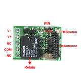 Mini système de contrôle à distance sans fil CC 4-12V avec sortie relais 5A (Modèle 0020647)
