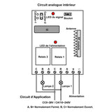 Système RF sans fil 433MHz à 2 canaux contacts secs avec télécommande/émetteur (Modèle 0020138)