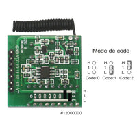 Module de Récepteur Radio Avec Décodeur Sortie Haute Niveau 5VCC 433Mhz 4 Canaux ASK/OOK (Modèle 0020243)