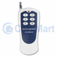Système de télécommande sans fil RF à une télécommande et six récepteurs CC avec modes de contrôle autoblocage/momentané/interblocage (Modèle 0020431)