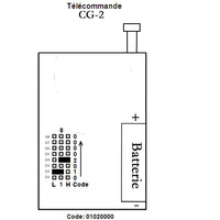 2 Boutons RF Télécommande / Émetteur Sans Fil avec Support de Montage Mural (Modèle 0021056)