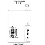 2 Boutons RF Télécommande / Émetteur Sans Fil avec Support de Montage Mural (Modèle 0021056)