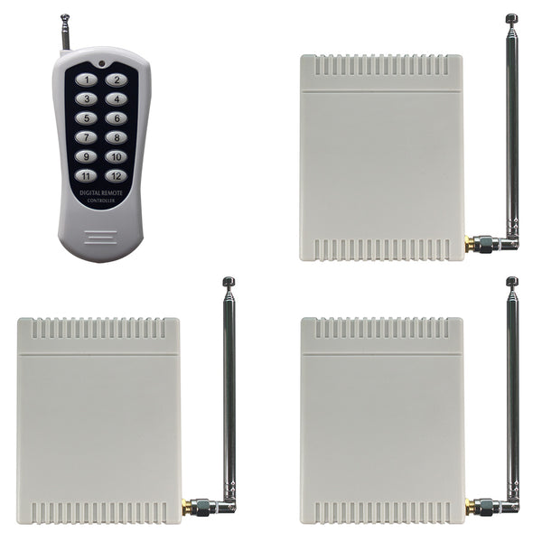 Système à distance sans fil à contact sec un-contrôle-trois CC avec 1 émetteur et 3 récepteurs (Modèle 0020387)